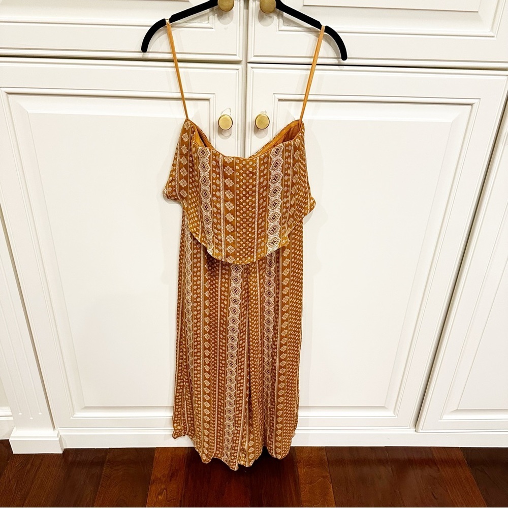 Saints + Secrets VICI Women’s‎ Strapless Boho Geo Pattern Wide Leg Crop Jumpsuit